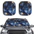thumbnail image 1 of Garronmavis Blue Butterfly Windshield Sun Shades Set of 2 Black White Auto Sun Blocker Visor Protector Universal Foldable Car Front Window Sunshade,28.5x25.5 Inches, 1 of 5