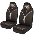 thumbnail image 1 of Garronmavis Brown Bear Front Car Seat Cover 2 Pack Breathable Interior Accessories Bucket Seat Covers High Back Easy to Install Seat Protector fit for Most of SUV,Sedan,Trucks, 1 of 7