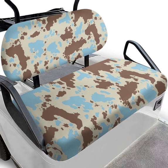 Garronmavis Brown Blue Camouflage Universal Golf Cart Seat Covers Accessories Suitable for All Weather Conditions Interior Accessiores Golf Cart Replacement Seat Cover