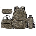 thumbnail image 1 of Garronmavis Brown Camo Dinosaur Skeleton Allover Print Children Backpack Combo, 17 Inch Prehistoric Theme Boys School Bag with Thermal Lunch Pack, Pen Case and Drink Bottle Holder, 1 of 8