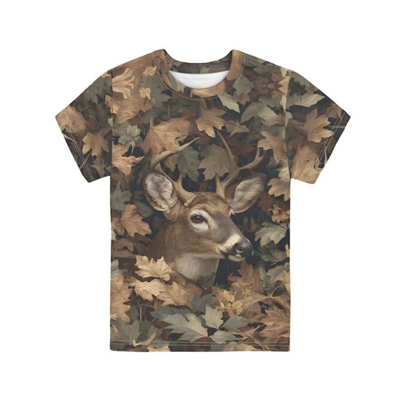 Garronmavis Camo Deer Hunting Shirt for Teens Girls Boys 13-14 Summer Lightweight Casual Short Sleeve T-Shirts Lightweight Comfy Pullover Top Daily Play School Clothes