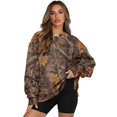 thumbnail image 1 of Garronmavis Camo Sweatshirt for Women Oversized Camouflage Leaf Print with Pockets Loose Long Sleeve Tops Crewneck Pullover Sweatshirts for Women, Size M, 1 of 6