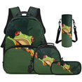 thumbnail image 1 of Garronmavis Camo Tree Frog Kids Boys Backpack 4-Piece Set - Includes School Backpack, Lunch Bag, Pencil Case, Water Holder Case, Lightweight School Bag for Outdoor Picnic, 1 of 8