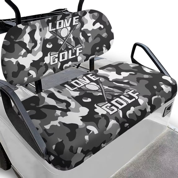Garronmavis Camouflage Golf Club Golf Cart Seat Cover Replacement for Outdoor Protection Soft Split Backrest Front Seat Cover Keeps Clean Universal for Summer Spring Fall Winter