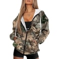 thumbnail image 1 of Garronmavis Camouflage Leaves Women Oversized Sweatshirts Versatile Casual Zip Up Hoodies for Women Relaxed Stretchy Long Sleeve Winter Clothing Outfits with Pocket, 1 of 7