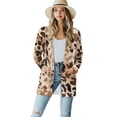 thumbnail image 1 of Garronmavis Cardigan Sweaters for Women Open Front Knit Sweater Lightweight Cardigan Jacket Plus Size Fall Coats Loose Cover Up Casual Blouse Tops Brown Cow Print, 1 of 6
