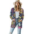 thumbnail image 1 of Garronmavis Cardigan Sweaters for Women Open Front Knit Sweater Lightweight Cardigan Jacket Plus Size Fall Coats Loose Cover Up Casual Blouse Tops Hippie Flowers, 1 of 6