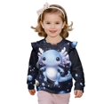 thumbnail image 1 of Garronmavis Cartoon Axolotl Toddler Girl Sweatshirt 4T Warm Pullover Drop Shoulder Sweater Ruffle Pullover Crewneck Long Sleeve Shirt Stylish Girls Crewneck Sweatshirt for Toddler Kids, 1 of 7