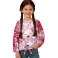 thumbnail image 1 of Garronmavis Cat Girls Long Sleeve T-Shirts 9-10 Warm Cherry Blossom Long Sleeve Crewneck T-Shirts Tee Tops for Girls Comfortable Casual Crewneck Loose Fit Tee Tops for Daily Life, 1 of 7