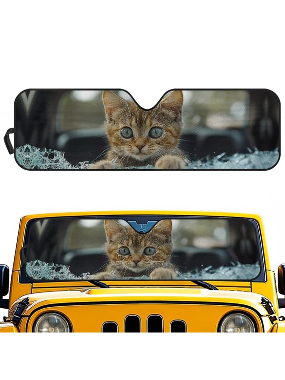 Cat Windshield Sunshade for Wrangler TJ JK Windshield Sunshade Visor Mat for Jeep Wrangler TJ JK JKU 1996-2018 Accessories