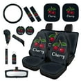 thumbnail image 1 of Garronmavis Cherry 16 Pcs Car Accessories Set Car Seat Belt Pads Cover Keychain Gear Shifting Knob Cover Cup Mats Windshield Sun Shade Rearview Mirror Cover Decorative Accessories, 1 of 7