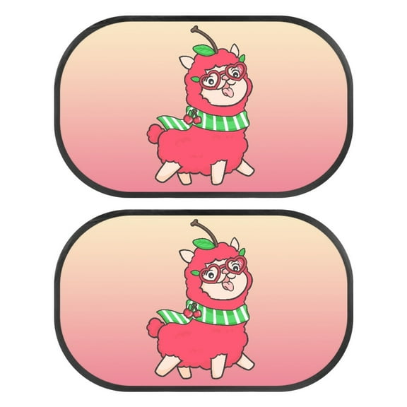 Garronmavis Cherry Alpaca 2 PC Car Window Shade for Baby Automotive Interior Sun Protection Easy Installation 20*12 in Car Window Sun Protection Universal Fit for Most Cars