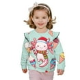 thumbnail image 1 of Garronmavis Christmas Axolotl Toddler Girl Sweatshirt 6T Fashion Ruffle Long Sleeve Girls Top Loose Pullover Crewneck Long Sleeve Shirt Versatile Girl's Graphic Shirts Top for Daily Life, 1 of 7
