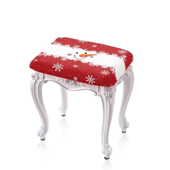 Garronmavis Christmas Bar Stool Covers Rectangle Set of 2 Soft Backless Bar Stools Covers with Elastic Edge Easy to Install Foot Stool Cover for Vanity Kitchen Living Room