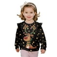 thumbnail image 1 of Garronmavis Christmas Deer Pullover Sweatshirt Comfortable Casual Long Sleeve Fall Winter Tops Versatile Girls Crewneck Sweatshirt Stylish Girl's Graphic Shirts Top for Girls Aged 2-3, 1 of 7