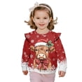 thumbnail image 1 of Garronmavis Christmas Highland Cow Toddler Girl Sweatshirt 5T Stylish Ruffle Long Sleeve Girls Top Fashion Girls Pullover Crewneck Sweatshirt Warm Fall Winter Clothes for Outdoor Activities, 1 of 7