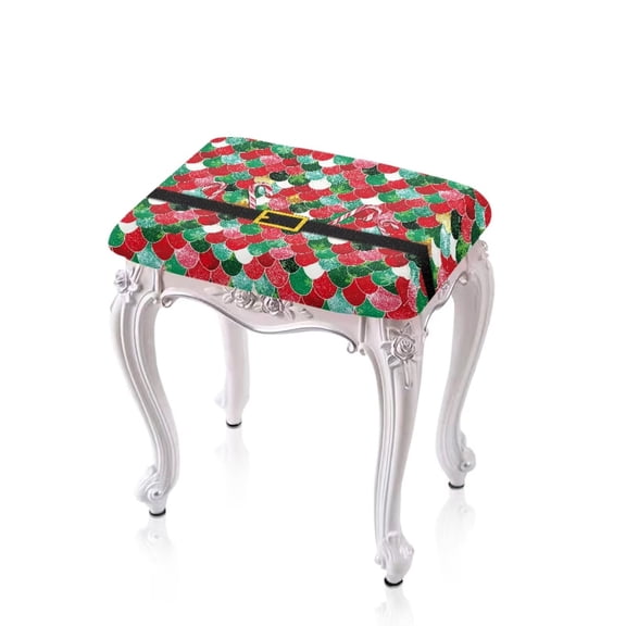 Garronmavis Christmas Rectangle Stool Covers 2 Piece Set Washable Barstool Covers Slipcovers for Living Room Easy to Install Counter Stool Cover Slipcovers Gift for Friends