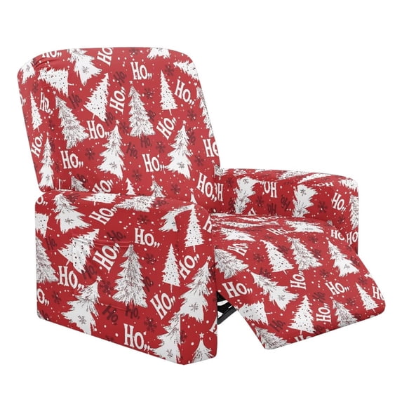Garronmavis Christmas Tree Recliner Chair Covers with Storage Pocket Lazy Boy Recliner Covers 1 Seat Non-Slip Sofa Slipcover Stain Against Pet Protector Furniture Cover Easy to Install
