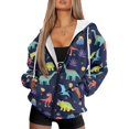 thumbnail image 1 of Garronmavis Colorful Dinosaurs Women's Long Sleeve Sweatshirts Size M Comfortable Women's Zip Up Sweatshirts Casual Versatile Hoodies for Women Oversized Sweatshirt, 1 of 7