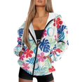 thumbnail image 1 of Garronmavis Colorful Flowers Women's Zip Up Hoodies Sweatshirts Fashion Warm Hoodies for Women Oversized Sweatshirts Versatile Stretchy Long Sleeve Sweatshirt with Pocket, 1 of 7