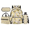 thumbnail image 1 of Garronmavis Cream & Daisy Allover Cute Bee 4 In 1 Backpack Combo, Large Capacity 17 Inch Student Daypack with Thermal Lunch Tote, Stationery Pouch & Drink Bottle Sleeve, 1 of 8