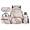 thumbnail image 1 of Garronmavis Cream Pastel Confetti Dot Cartoon Giraffe Children Backpack Combo, 17 Inch Safari Animal Casual School Bag with Thermal Lunch Pack, Pen Case and Drink Bottle Holder, 1 of 8