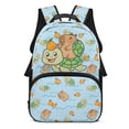 thumbnail image 1 of Garronmavis Cute Capybara Turtle Print 17-inch Kids School Backpack, Large Capacity Bookbag with Adjustable Shoulder Straps, Suitable for Boys Girls Daily School Travel Back-to-School Gifting, 1 of 8