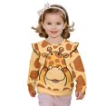 thumbnail image 1 of Garronmavis Cute Giraffe Long Sleeve Pullover Casual Pullover Drop Shoulder Sweater Top Stylish Toddler Girl Sweatshirt Clothes Outfit Polyester Spandex Fabric for Girls 5-6 Years Old, 1 of 7