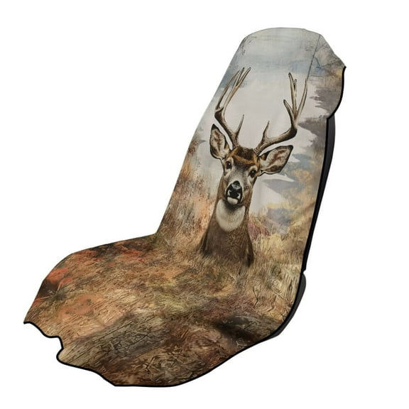 Garronmavis Deer Breathable Car Seat Towel Cover Automotive Protector Sand-Resistant All-Weather Car Seat