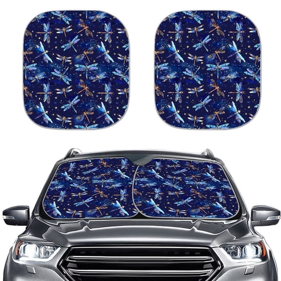 Garronmavis Dragonfly Front Windshield Sun Shades - Block Sun Glare ,Heat and UV Sunflowers Sunshade ,Universal Fit for Most Cars Car Interior Accessiores