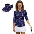 thumbnail image 1 of Garronmavis Dragonfly Women's Golf Shirt and Sun Visor Hat Set Sports Sun Visor Hat Quick Dry Women Sport Cloth Moisture Wicking for Golf,Tennis,Hiking,Running,Gym Comfortable, 1 of 7