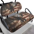thumbnail image 1 of Garronmavis Eagle American Flag Golf Cart Seat Covers Four Seasons Sun Interior Protector Universal Fit All Brand Breathable Air Golf Cart Replacement Seat Cover, 1 of 6