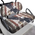 thumbnail image 1 of Garronmavis Eagle American Flag Universal Golf Cart Seat Covers Polyester Stretch Fit Protects Against Sun UV Rays Damage Split Backrest Front Seat Cover Universal Fit, 1 of 6