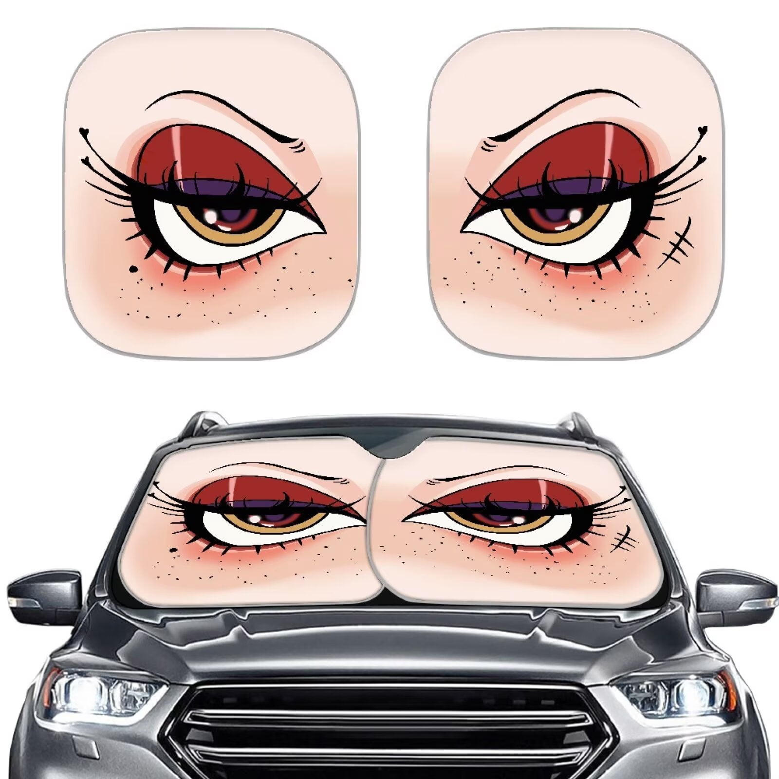 Garronmavis Fashion Eyes Windshield Sun Shade Bohemia Style Car Shield ...