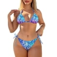thumbnail image 1 of Garronmavis Fish Scale Thong Bikini Sets for Women Halter Triangle Tops String Bikini Set Spaghetti Strap Bathing Suits Summer Beach Swimming Suit, 1 of 6