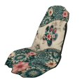 thumbnail image 1 of Garronmavis Floral Paw Print Car Seat Towel Cover Stain Resistant Easy Installation 1 PC Front Car Seat Protector with Storage Bag for Cars SUV Trucks Sedan Van, 1 of 9