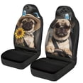 thumbnail image 1 of Garronmavis Front Car Seat Cover Pug Driving 2 Pack Breathable Interior Accessories Bucket Seat Covers High Back Easy to Install Seat Protector fit for Most of SUV,Sedan,Trucks, 1 of 7