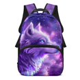 thumbnail image 1 of Garronmavis Galaxy Wolf 17-inch Kids School Backpack, Large Capacity Bookbag with Adjustable Padded Straps, Comfortable for Elementary Students Daily School and Outdoor Travel, 1 of 8