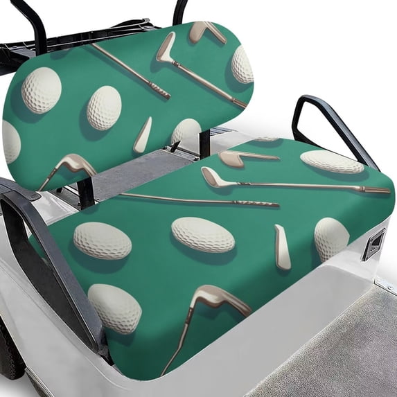 Garronmavis Golf Club Green Golf Cart Seat Covers Accessories for All Seasons Universal Fit Split Backrest Front Seat Cover for Heat Protection Decor Accessiores for Interior