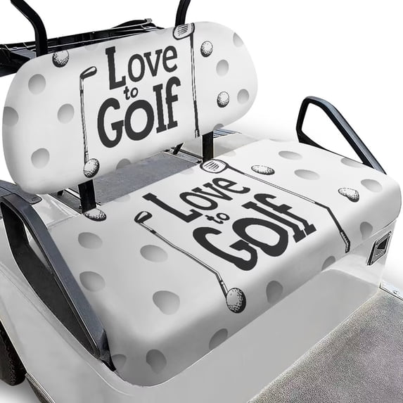 Garronmavis Golf Club White Golf Cart Seat Covers Keeps Comfortable Golf Cart Elastic Seat Covers Breathable Air Decor Accessories Universal Fit No Stapler Needed