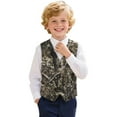 thumbnail image 1 of Garronmavis Gray Camo Hunting Boys Vest Size 7-8 Versatile Sleeveless Slim Fit Vests Outfit Lightweight Formal Waistcoat Vests with Pockets Stylish Boy's 3 Button Formal Suit Vest, 1 of 7