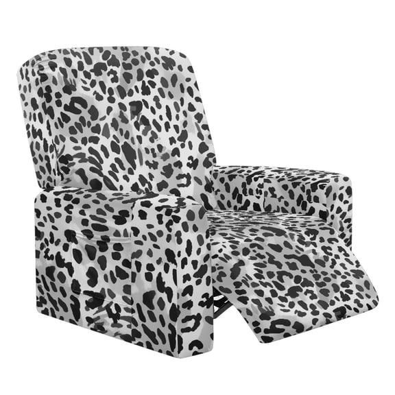 Garronmavis Gray Leopard Print Lazy Boy Recliner Covers Washable Stretch Recliner Chair Cover 1 Seat Furniture Protector with Elastic Bottom for Dog Kids Easy to Install