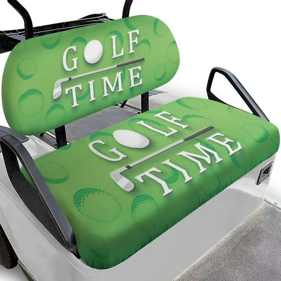 Garronmavis Green Golf Style Universal Golf Cart Seat Cover Set Soft Bench Front Seat Cover Polyester Fabric for Most of Brand Cart Accessiores for Summer Cool