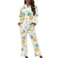 thumbnail image 1 of Garronmavis Hawaii Pineapple Womens Pajama Sets 2 Piece Pjs Long-Sleeved Button Down Sleepwear Cozy Lightweight Winter Nightwear Lounge Outfit, 1 of 7