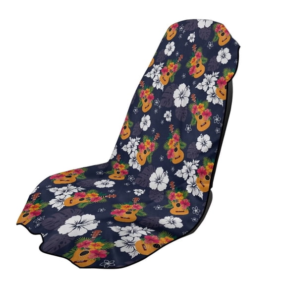 Garronmavis Hibiscus Print Car Seat Towel Cover Stain Resistant Breathable Non-Slip Stretchable Front Car Seat Protector for Most Cars SUV Trucks Sedan Van