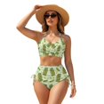 thumbnail image 1 of Garronmavis High Waisted Bikini Sets for Women Sour Pickles Twist Front Tummy Control 2 Piece Bathing Suit with Side Drawstring Bottom Funny Summer Beach Swimwear, 1 of 6