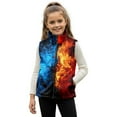 thumbnail image 1 of Garronmavis Ice and Fire Zippered Vest Stand Collar Boys Vest Size 9-10 Comfortable Winter Lightweight Sleeveless Fleece Jacket with Pocket Stylish Fall Outfits Fashion Clothing, 1 of 7