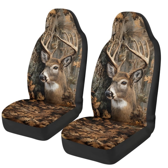 Garronmavis Hunting Forest Car Seat Cover of 2 Auto Universal Interior Protector Thin Washable Front Seat Cover Automative Decorative
