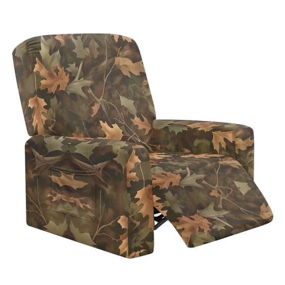 Garronmavis Hunting Forest Cover for Recliner Chair Washable Stretch Recliner Chair Cover 1 Seat Furniture Protector with Pocket for Dog Kids Easy to Install