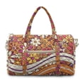 thumbnail image 1 of Garronmavis Large Quilted Duffle Bag for Women, Retro Floral Pattern Travel Bag Carry On with Zipper Pocket, Luggage Sleeve Gym Bag Adjustable Strap Dance Bag, 1 of 7